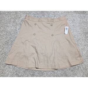 Old Navy Kids Tan Double Button Pleated A-Line Skirt Size XXL 18 Stretch Skort